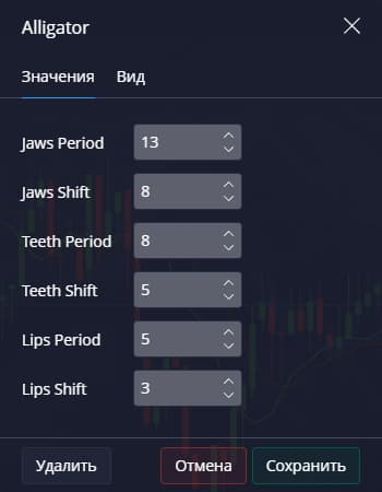 настройки Alligator