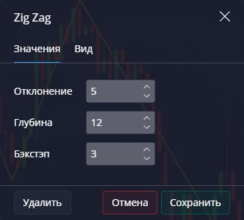 настройки Zig Zag