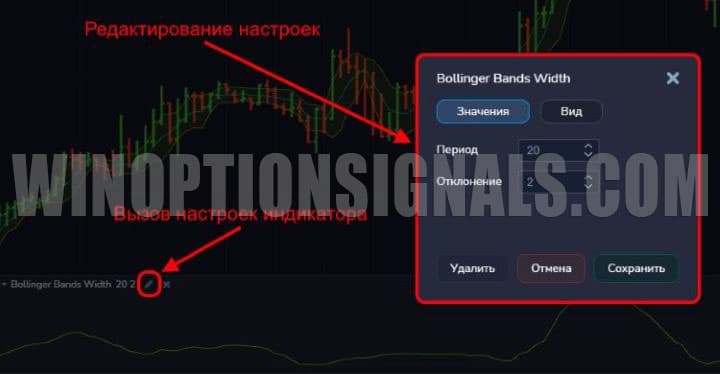 настройки индикатора в Forex MT5 от PocketOption