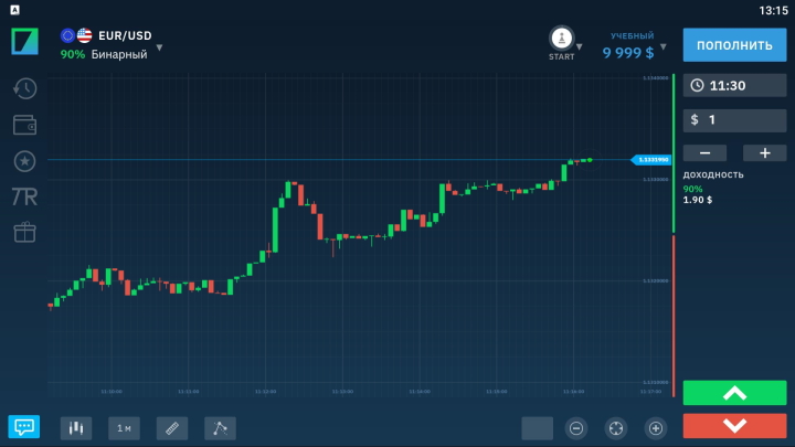 Интерфейс приложения Binarium