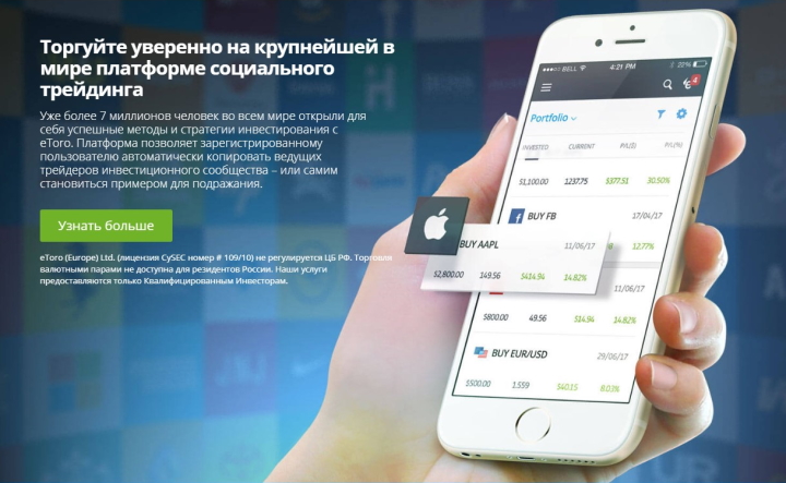 eToro официальный сайт 