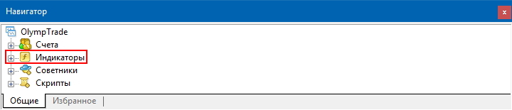 Раздел «Индикаторы»