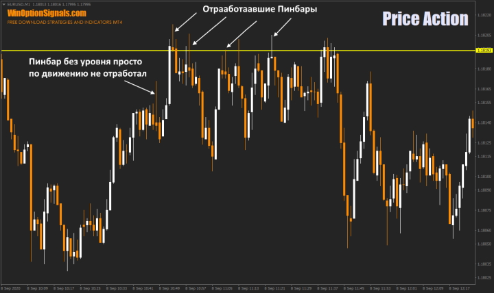 Пинбар в Price Action бинарных опционов