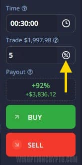 Pocket option trading panel