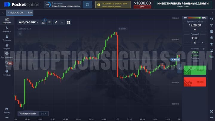 Платформа брокера Pocket Option