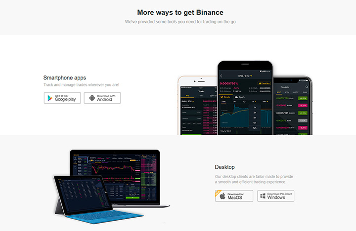 Приложения Binance для смартфонов