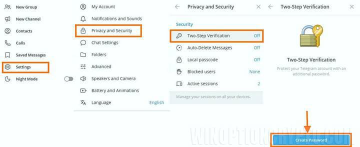 настройки безопасности в телеграмм