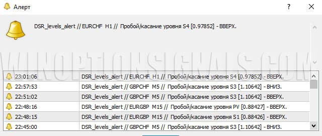 варианты звукового оповещения в DSR levels