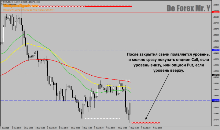 Main level of the De Forex Mr Y indicator