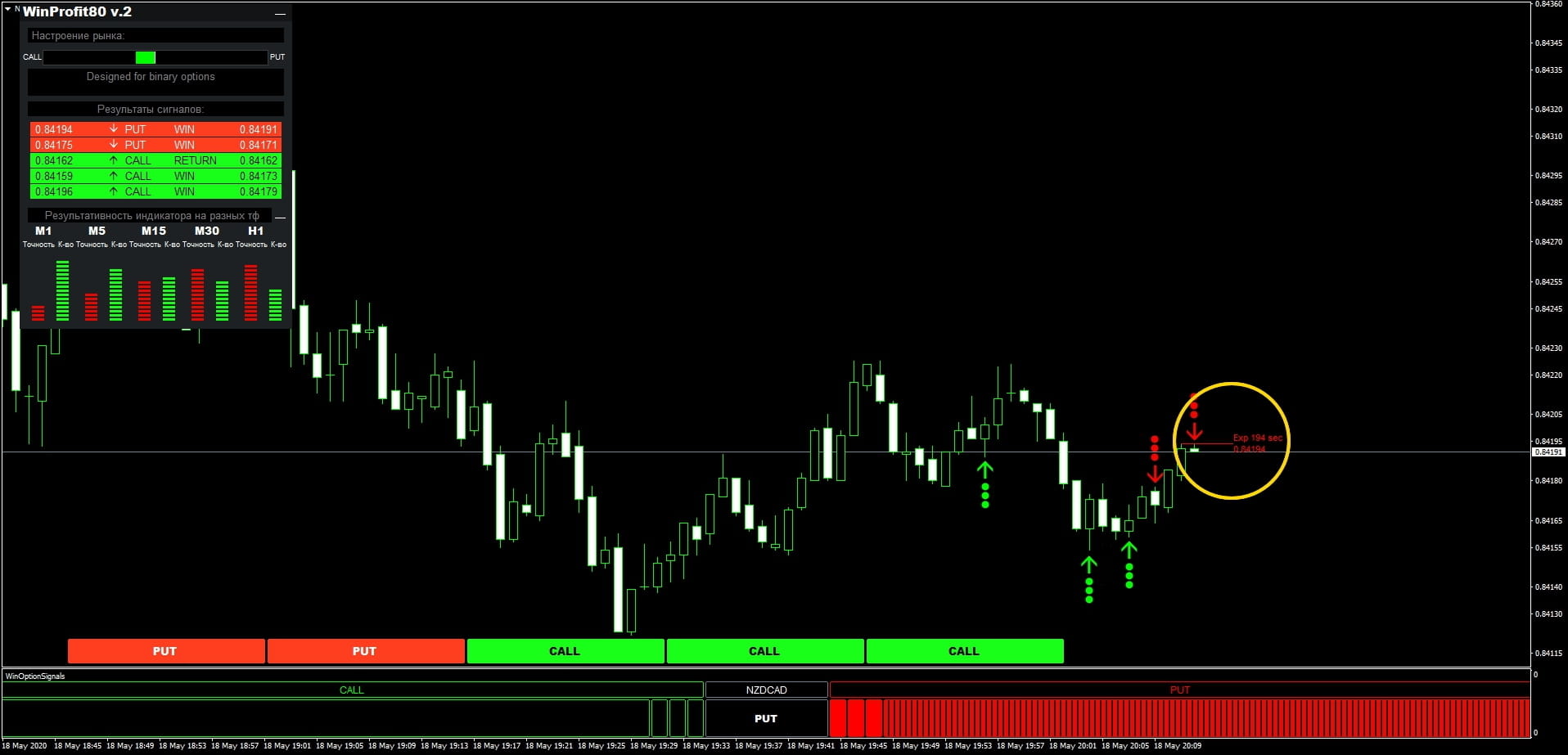 Индикатор win-80 покупка опциона put