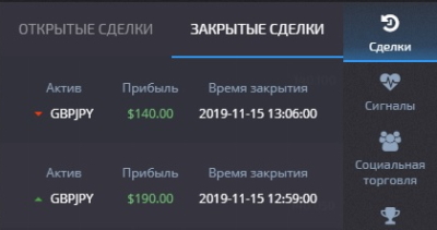 статистика сделок по One Minute Profit Signal