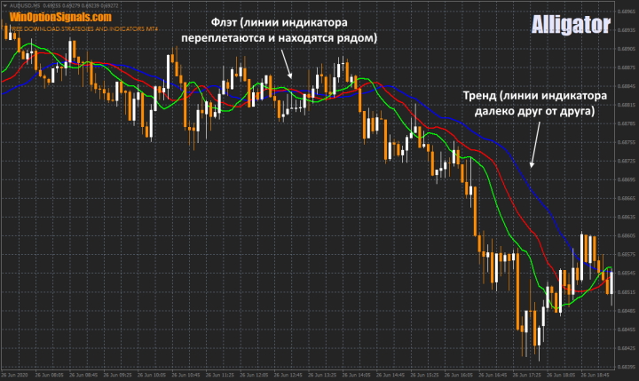 Индикатор Alligator для определения флэта