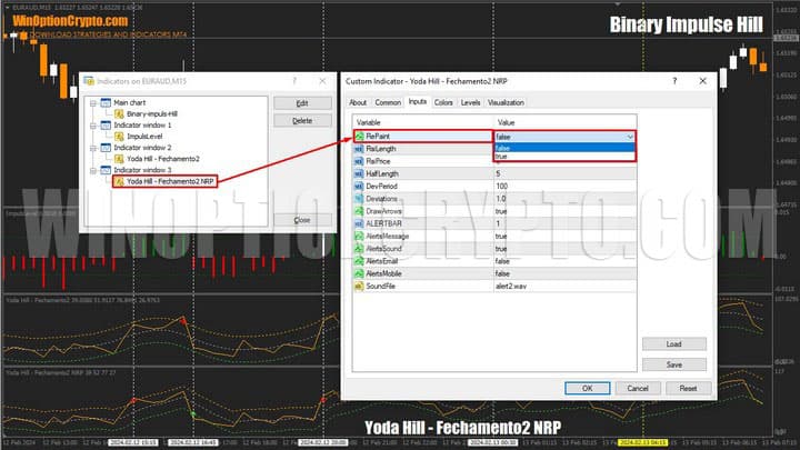 включение перерисовки сигналов в binary impulse bill