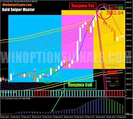 покупка put и call в gold sniper master