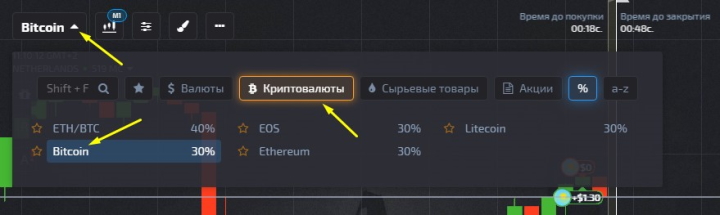 Выбор криптовалютного актива
