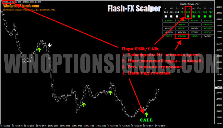 опцион call в Flash FX Scalper