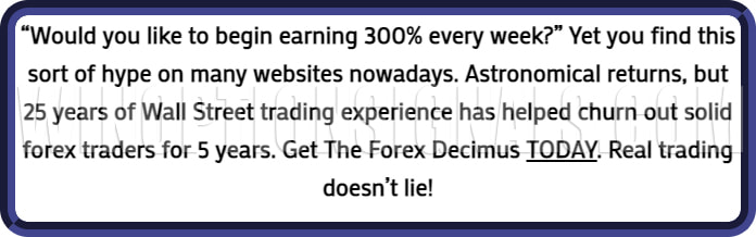 Forex Decimus информация с сайта продавца