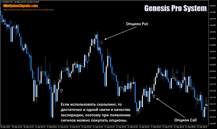 Опционы Call и Put по стратегии Genesis Pro System