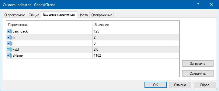 Настройки линий стратегии Genesis Pro System