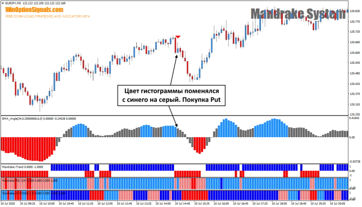 Покупка Put по стратегии Mandrake System