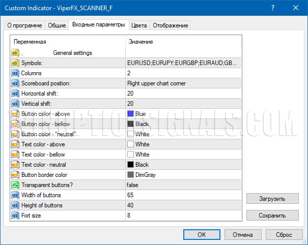 настройки viperfx scanner