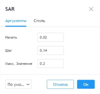 Настройки Parabolic SAR